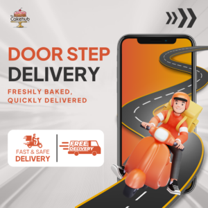 White Orange Modern Illustrative Delivery Service Instagram Post